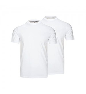 BASEFIELD T-Shirt Herren | 2er Pack in Weiß und Schwarz | Rundhals Basic elastisch Einfarbig Doppelpack Regular Fit