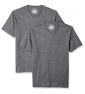  Essentials Herren 2-Pack Slim-fit V-Neck Pocket T-Shirt Fashion-t-Shirts
