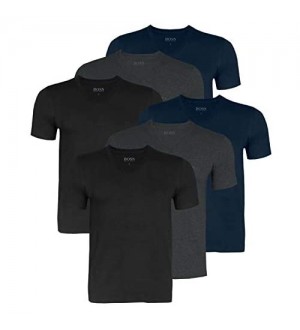 Hugo Boss Herren T-Shirts Business Shirts V-Neck 50416538 6er Pack