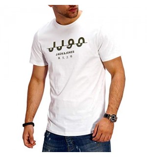 JACK & JONES Herren T-Shirt O-Neck Print Shirt Kurzarmshirt Short Sleeve Casual Streetwear