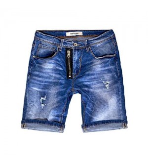 behype. Herren Jeans-Shorts Kurze Hose Destroyed Denim-Hose 80-9130