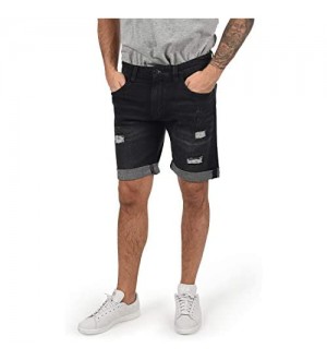 Indicode Hallow Herren Jeans Shorts Kurze Denim Hose im Destroyed-Optik aus Stretch-Material Regular Fit