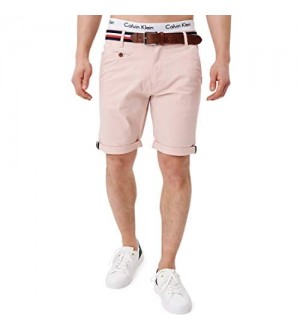 Indicode Herren Creel Chino Shorts mit 5 Taschen inkl. Gürtel aus 98% Baumwolle | Kurze Hose Regular Fit Bermuda Stretch Herrenshorts Short Men Pants Sommerhose kurz für Männer