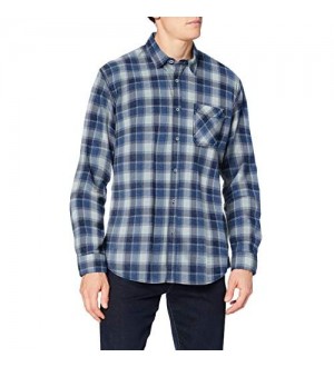 Pioneer Herren Shirt Longsleeve Check Hemd mit Button-Down-Kragen