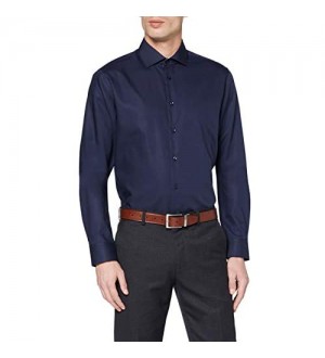 Seidensticker Herren Tailored Extra Langer Arm mit Kent-Kragen Bügelfrei Uni Businesshemd
