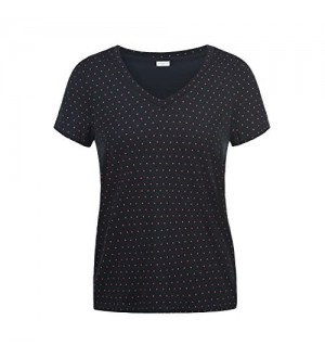Jacqueline de Yong Leonie Damen T-Shirt Kurzarm Shirt mit V-Ausschnitt