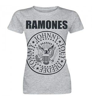 Ramones Seal Frauen T-Shirt grau meliert Band-Merch Bands