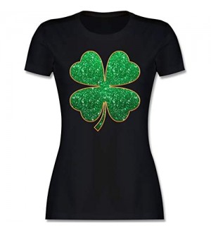 Shirtracer - St. Patricks Day - Kleeblatt Glitter Grün - Tailliertes Tshirt für Damen und Frauen T-Shirt
