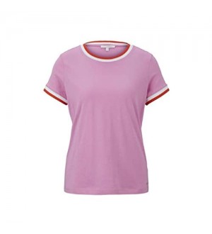 TOM TAILOR Denim Damen Kontrast Jerseyshirt T-Shirt