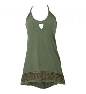 GURU SHOP Longtop Top mit Toller Rückenpartie Damen Beige Baumwolle Size:36 Tops & T-Shirts Alternative Bekleidung