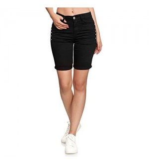 EGOMAXX Damen Kurze Jeans Shorts leichte Sommer Bermuda Hose Casual Design