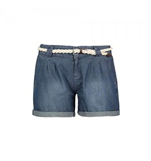 Eight2Nine Damen Jeans Shorts mit Gürtel aus leichtem Denim