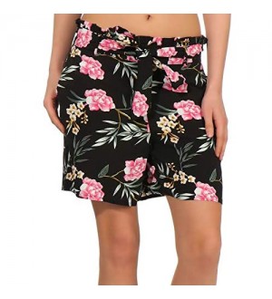 VERO MODA Damen Viskose Paperbag Shorts Simply Easy Blumen-Print