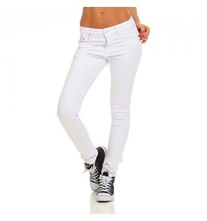 Fashion4Young 4345 Damen Hose Röhre Skinny Treggings Slim Fit Jeans Stretch Denim Übergrößen Slimline