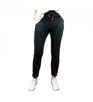 Jewelly Damen Jogg | Lange Jeans Hose aus weichem Sweat Denim| Schlupfhose aus Jogg Stoff | Athleisure Pants