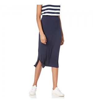  Essentials Pull on Knit Midi Skirts Marineblau L