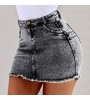 Minetom Sommer Stretch Jeans Minirock Damen Mode Jeans Röcke Sexy Bequeme Hohe Taille Denim Kurz Rock Mit Taschen