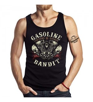 Gasoline Bandit Original Hot Rod Biker Tank-Top: Vintage Rider