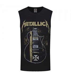 Metallica Hetfield Iron Cross Guitar Männer Tank-Top schwarz Band-Merch Bands Nachhaltigkeit