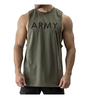 Sixlab Army Cut Off Tank Top Herren Shirt Gym Fitness