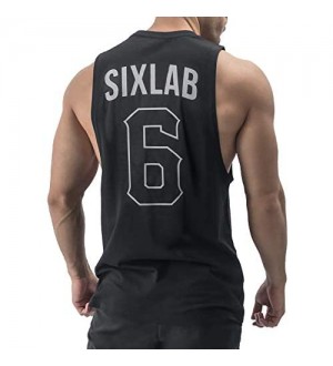 Sixlab Brand Cut Off Tank Top Herren Muskelshirt Gym Fitness