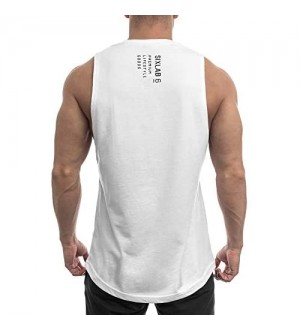 Sixlab Trademark Cut Off Tank Top Herren Round Muscle Shirt Gym Fitness