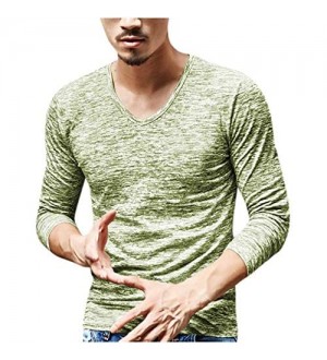 VECDY Herren Bluse Räumungsverkauf- Herren Mens Solid V Ausschnitt Langarm T-Shirt Top Slim Bluse Hübsche Reisejacke Cool und cool top